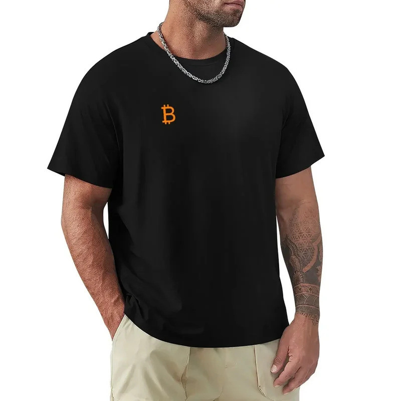 [ada stok] Pakaian อะนิเมะ streetwear heavyweights Kadibaan New Kolar Bulat โลโก้เสื้อยืด Bitcoin (B