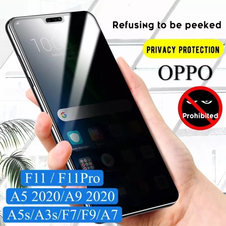 ฟิล์มกระจกกันเสือกเต็มจอ ฟิล์มกันแอบมอง For OPPO Reno7 Reno7Z A76 Reno6Z/Reno6/A94/A93/A92/A91/A16/A