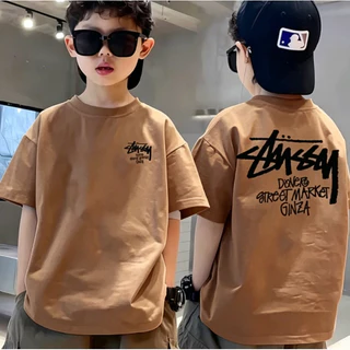 【จัดส่งภายใน 24 ชั่วโมง】คอตตอนแท้ 100% / เสื้อยืดเด็ก / เสื้อยืดคอกลมแขนสั้นแฟชั่นสำหรับเด็ก ขนาด 90-150