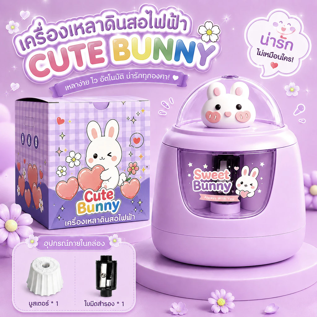 🔥เครื่องเหลาดินสอไฟฟ้า ลายน่ารัก ใช้ถ่าน AA 3 ก้อน กบเหลาดินสออัตโนมัติ สำหรับนักเรียน เครื่องเขียนเด็ก