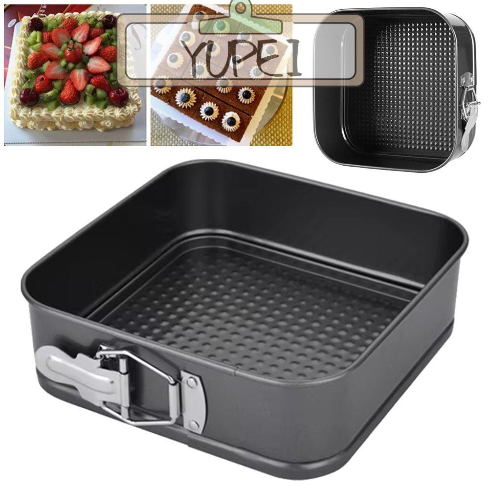 YUPEI 1 ชิ้นเบเกอรี่ Mould, Non-Stick Square เค้กถาดอบ, ที่ถอดออกได้ด้านล่าง Leakproof 7-12 นิ้วเค้ก