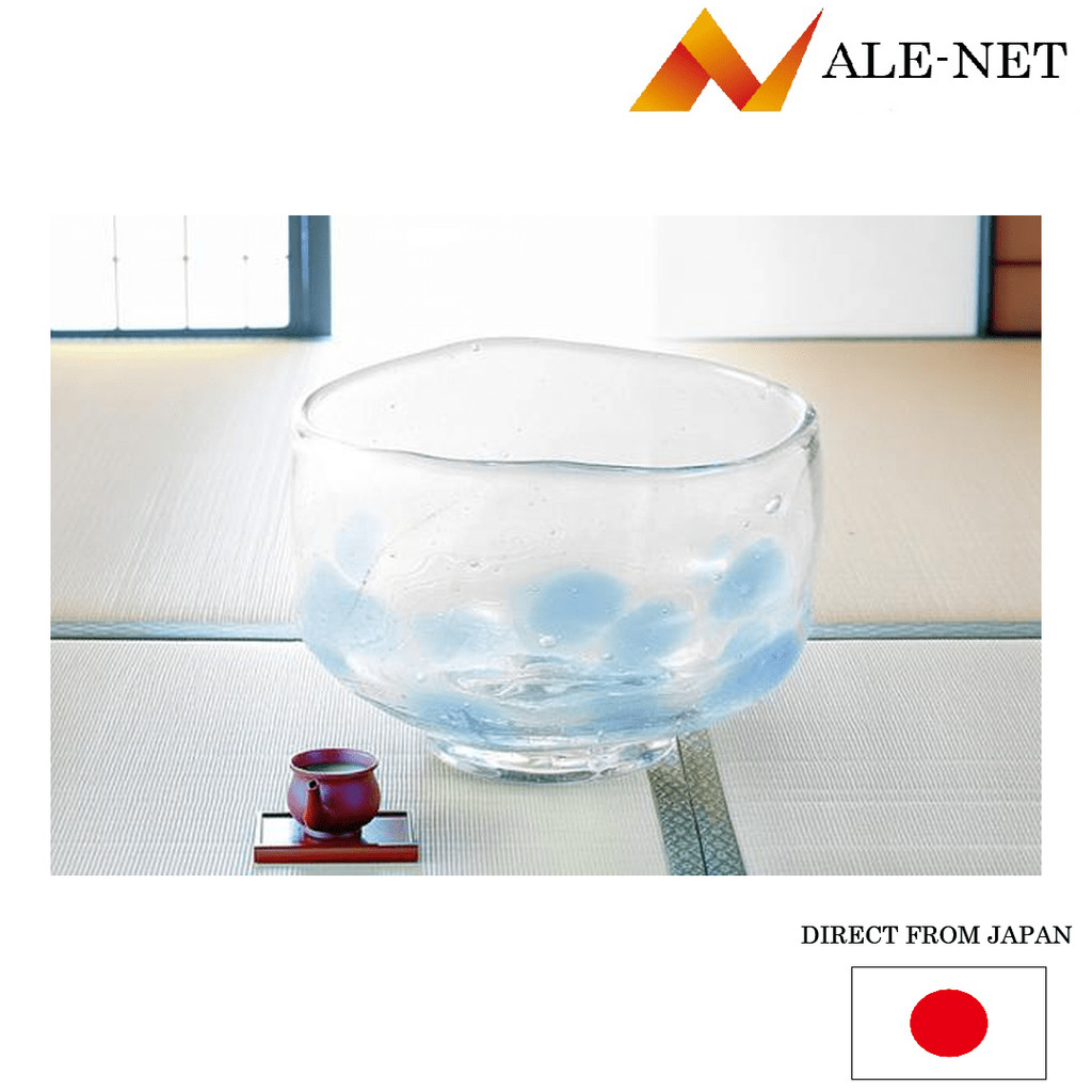 ALE-NET ชามมัทฉะแก้วเป่า สีฟ้าอ่อน *สำหรับชงชาเย็น ไม่ทนความร้อน 【ส่งตรงจากญี่ปุ่น】
