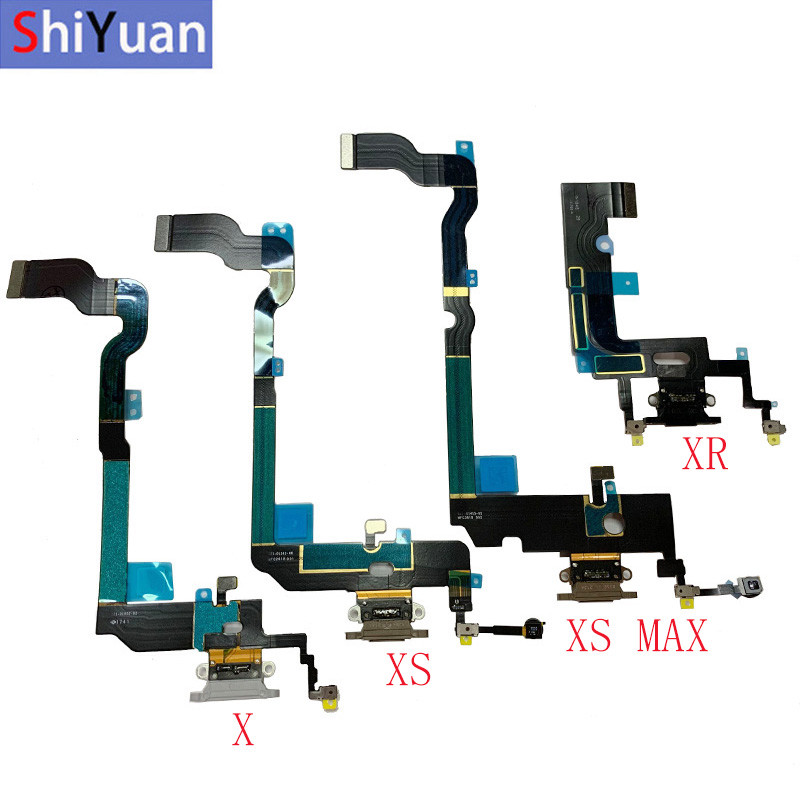 USB Charger Port Dock Connector Flex Cable สําหรับ iPhone X XR XS MAX ชาร์จพร้อมไมโครโฟนซ่อมอะไหล่
