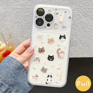การ์ตูนน่ารัก 2 ใน 1 ลูกแมวเคสโทรศัพท์ ทีพียู เข้ากันได้กับ ไอโฟน 17 16 15 14 มือโปร สูงสุด 13 17มือโปร กับดาวแมวโซ่ช็อกทนพีซีมือถือฝาหลัง