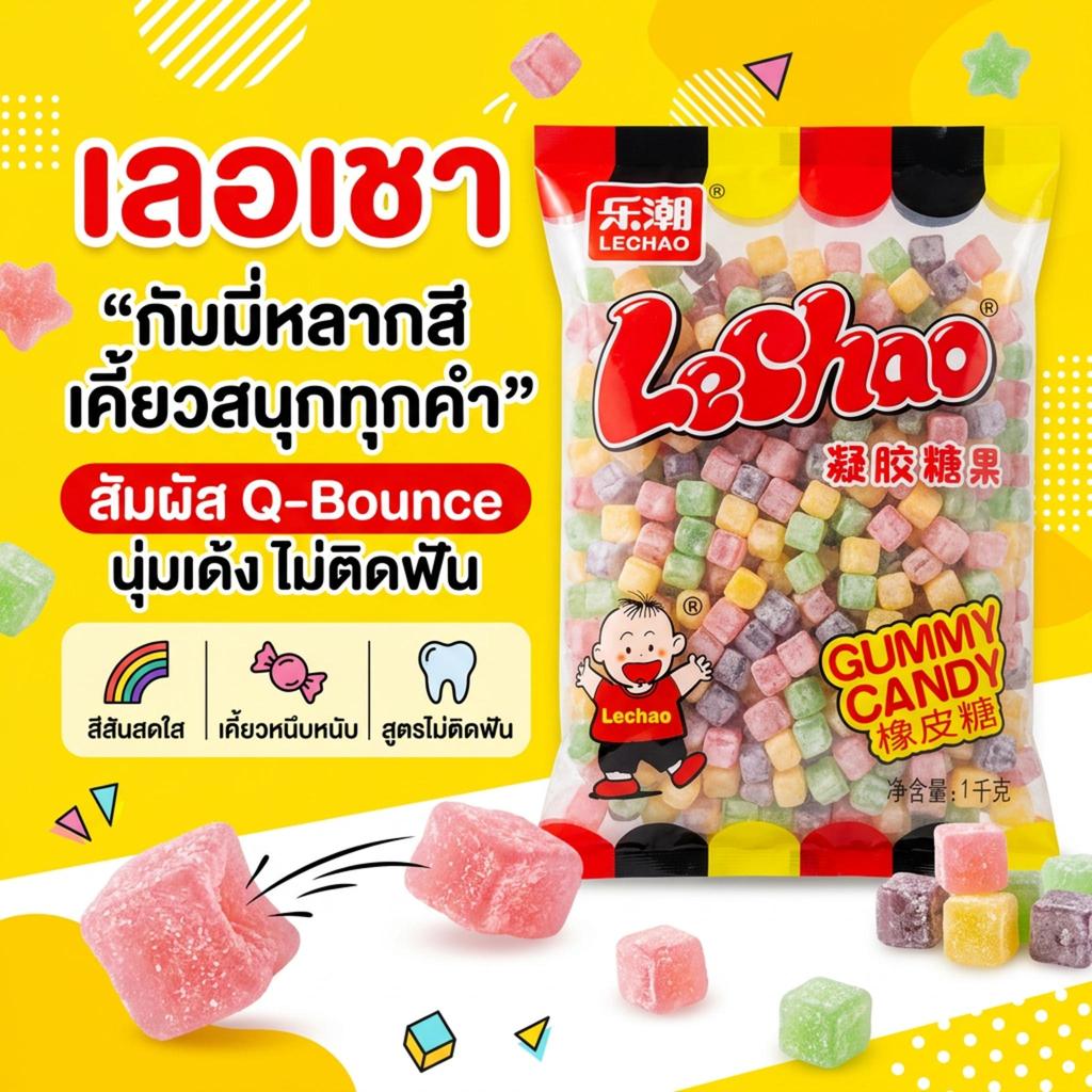jinlong-ขนมสาวเปรี้ยว 1kg lechao ฟัดจ์ฟรุ๊ตตี้  มันอร่อยจนหยุดไม่ได้ ปาร์ตี้ขนมขบเคี้ยว อาหารว่างยอดนิยมสำหรับเด็ก