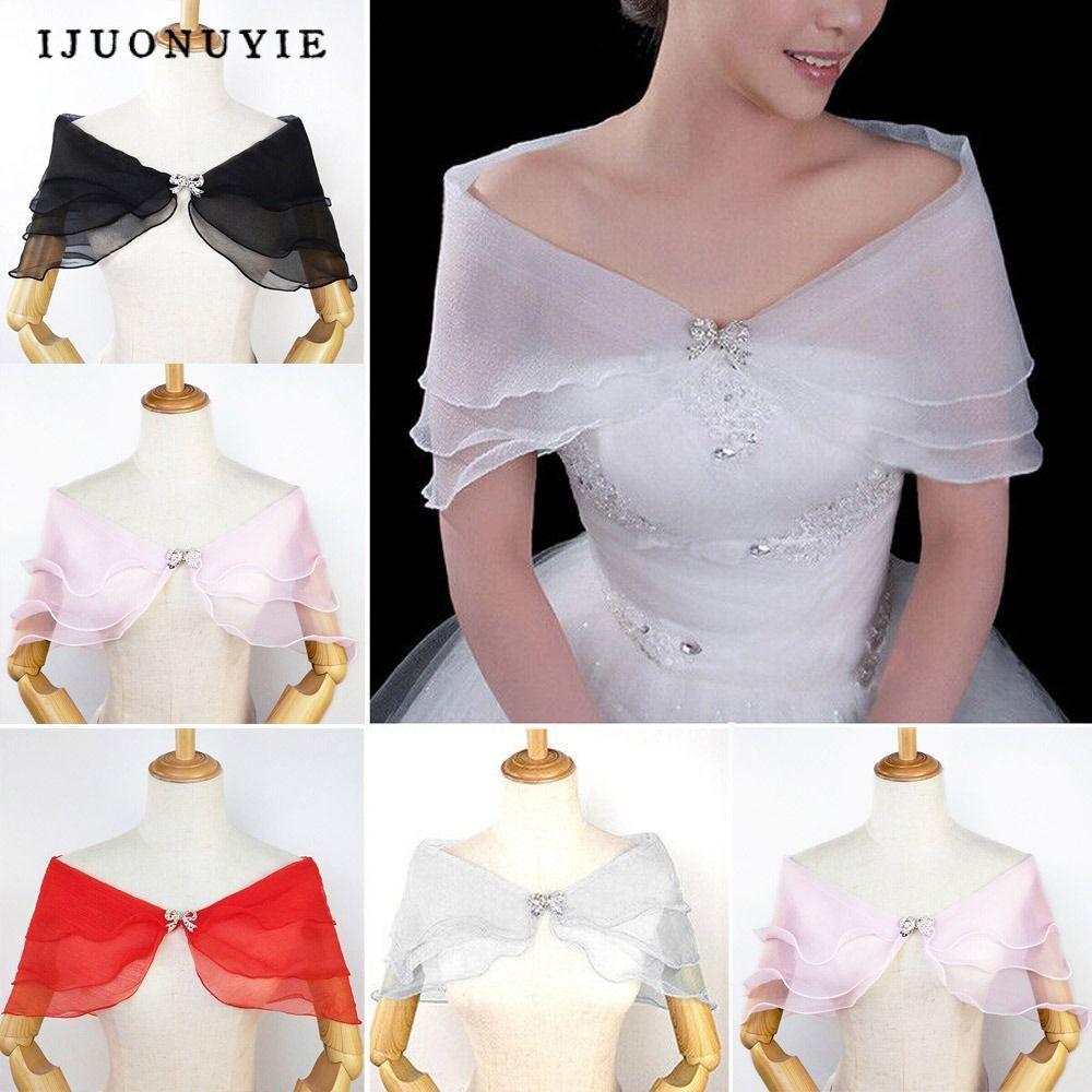 IJUONUYIE ไหล่ Cape Accessories Party Shrug ผ้าคลุมไหล่ชีฟองที่ละเอียดอ่อน
