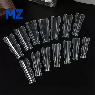 [MZ] 60PCS แซนวิชโลงศพ Dual รูปแบบแม่พิมพ์ต่อเล็บ 15 ขนาดเคล็ดลับเล็บแบบใช้ซ้ําได้สําหรับ Home และ Salon DIY เล็บ