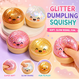 Glitter Dumpling Squishy Sticky Hand Slow Rising Squishy Toys for Girls Soft Stress Reliever Toys