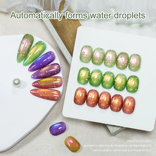 MEET ACROSS 7ml Water Drop Top Coatเจลเล็บClear 3Dหยดน้ําฤดูใบไม้ผลิฤดูร้อนออกแบบเล็บเจลเคลือบเงา