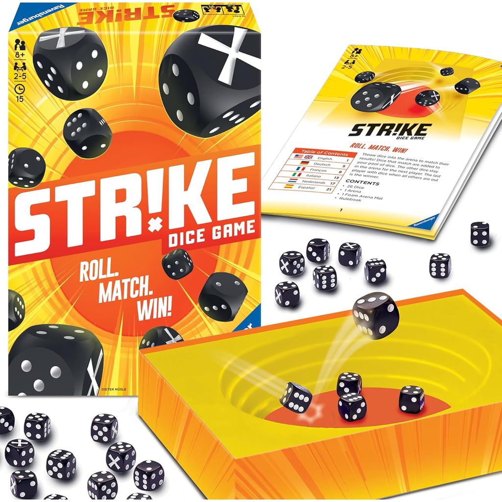 Ravensburger Strike - เกมสมอง-Teasing Dice สําหรับเด็กและผู้ใหญ่ | กิจกรรมจับคู่แสนสนุก
