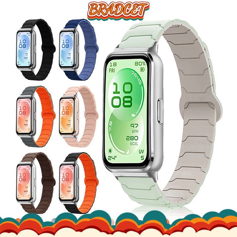 สายคล้องข้อมือซิลิโคนแม่เหล็ก for Smartwatch Huawei Band 11 / 11 Pro สายรัดข้อมือสปอร์ตแบบปรับได้ สำหรับอุปกรณ์สปอร์ต