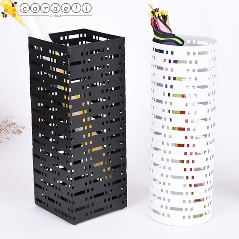 CORDELL ขาตั้งร่ม Rack, แนวตั้งสีดํา/สีขาวร่ม Stand Holder, ถือร่ม 4-5 ทนทาน Creative Square/รอบไม้เท้าถังเก็บ Home
