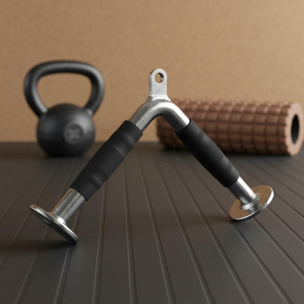 Non-Slip Grip V Bar สิ่งที่แนบมา Multi-Workout Triceps Pushdown Bar Textured Handles สําหรับฟิตเนสเร