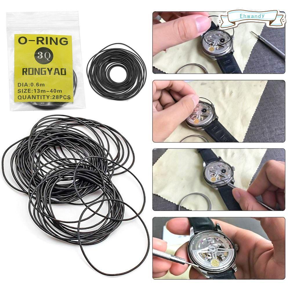 EHWANDY 1 แพ็คปะเก็นนาฬิกา,ยางกันน้ํา O-Ring, 0.5/0.6/0.7/0.8 มม.ซ่อมเครื่องมือ O-Ring ปะเก็นสําหรับ