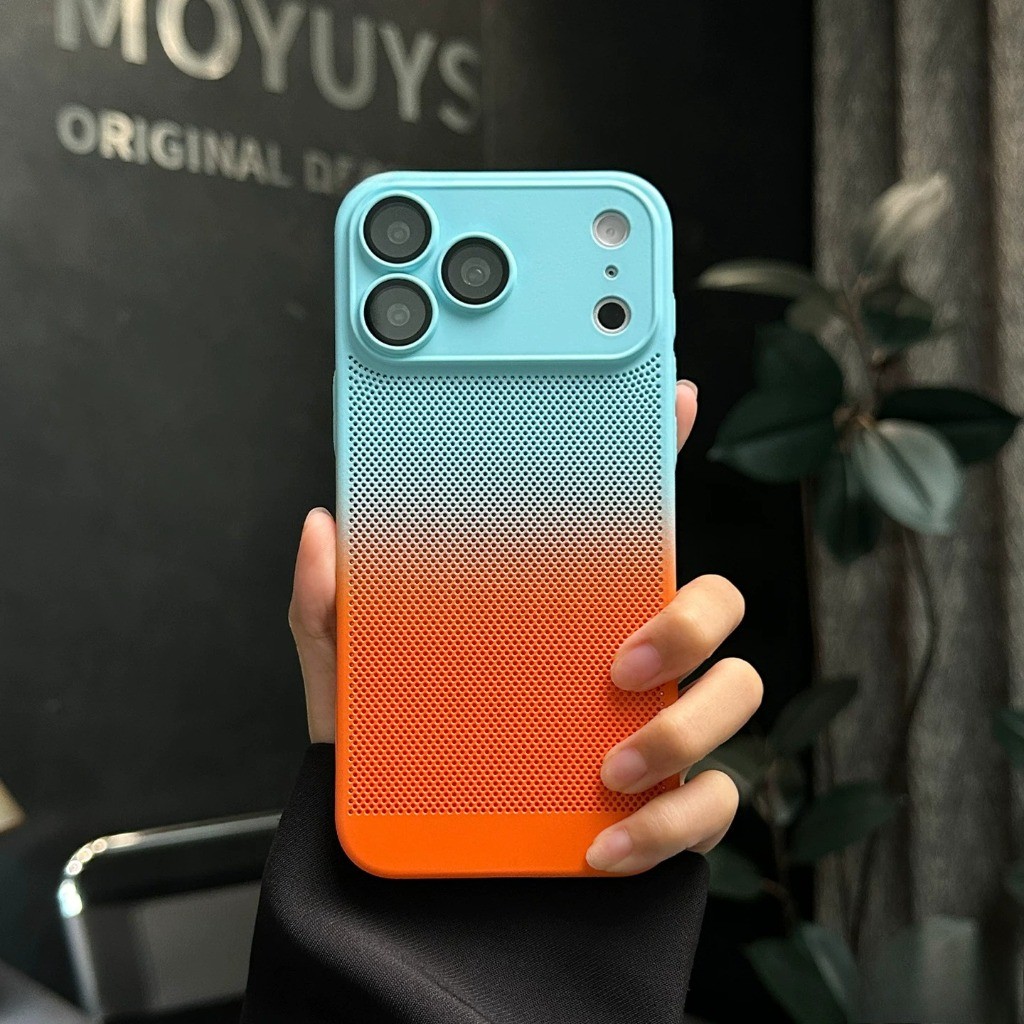การไล่ระดับสีสีระบายความร้อนการกระจายความร้อนพีซีเคสแข็งสําหรับ ไอโฟน 17 มือโปร สูงสุด 16 15 14 13 12 มือโปร สูงสุด บางเฉียบกันกระแทกเคลือบโทรศัพท์