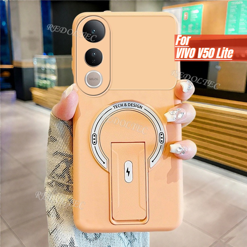 VIVO V50 Lite 5G 4Gกรณีแฟชั่นใหม่แม่เหล็กที่มองไม่เห็นKickstandเคสโทรศัพท์VIVO V50Lite Matte Soft Coverรองรับไร้สายชาร์จAnti-Drop Anti-Fingerprintปลอก