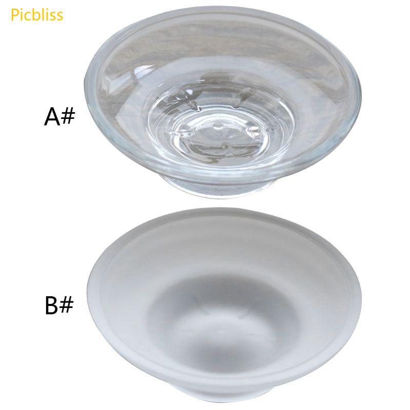 Picbliss กล่องสบู่แก้วทรงกลม ที่วางสบู่ในห้องน้ํา จานสบู่ใส อุปกรณ์ห้องน้ํา