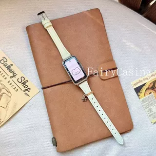 Slim Lychee Grain สายหนังสําหรับ Huawei Band 11 Pro 10 9 8 สร้อยข้อมือสําหรับนาฬิกา Huawei Fit 5 5pro Fit 3 4 สายรัดข้อมือ