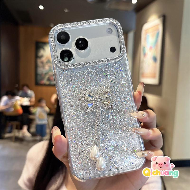 อัญมณี Bownot & Pearl จี้ Rhinestone สําหรับ Vivo Y13 Y12 Y12A Y12S Y11 Y11S Y10 Y5S Y3S T4X T4 T3 L