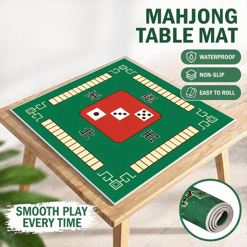 Mahjong Mat Table Cover Anti Slip กํามะหยี่หนาลดเสียงรบกวนการ์ดเกม Alas Meja Square