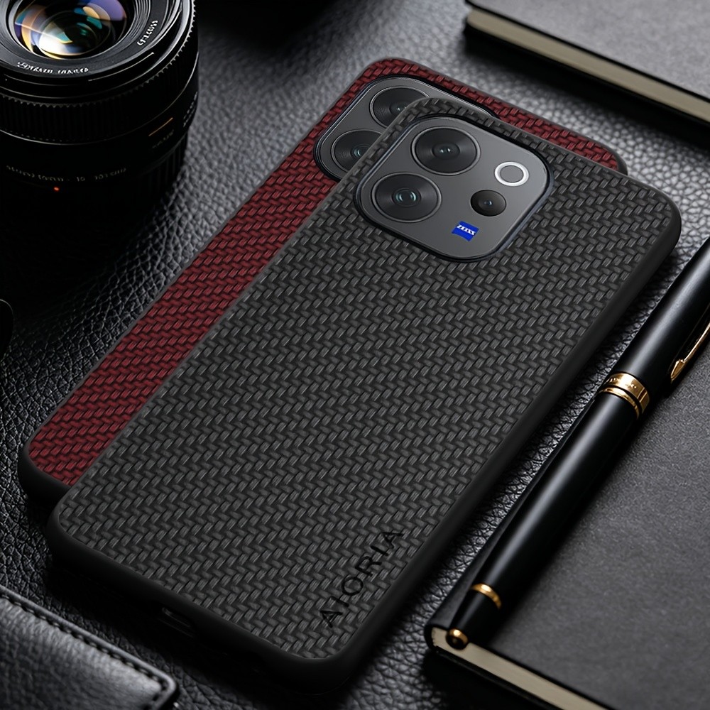 ใหม่แฟชั่นเคสโทรศัพท์สําหรับVivo V70 FE V60 V50 Lite V40 Proหรูหราธุรกิจสไตล์Fauxคาร์บอนไฟเบอร์หนังสังเคราะห์สําหรับVivo V70 ฝาครอบ