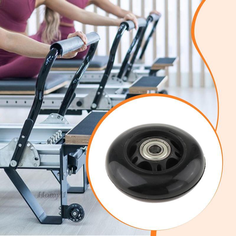 [Homyl1] Pilates Reformer ล้อส่วนทดแทนโดยตรงสีดํา Silent Glide อุปกรณ์ฟิตเนสอัพเกรดสําหรับ Home Pila