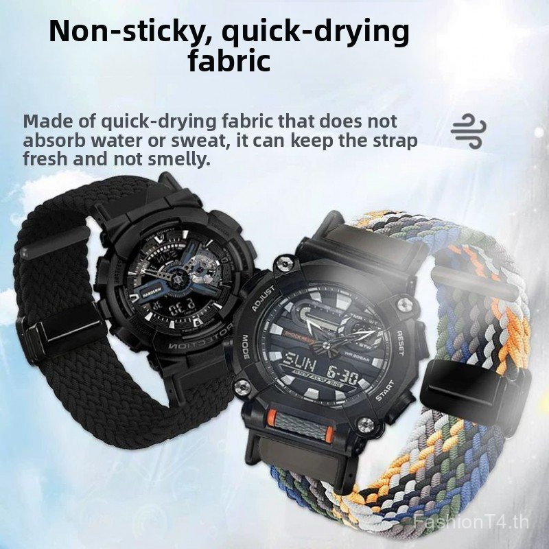 ดัดแปลงไนลอนทอนาฬิกาสําหรับ Ca-sio GA900 GA900VB GA900TS GA110 GA700 ทหารเกรด Webbing Tear ทนเหงื่อก