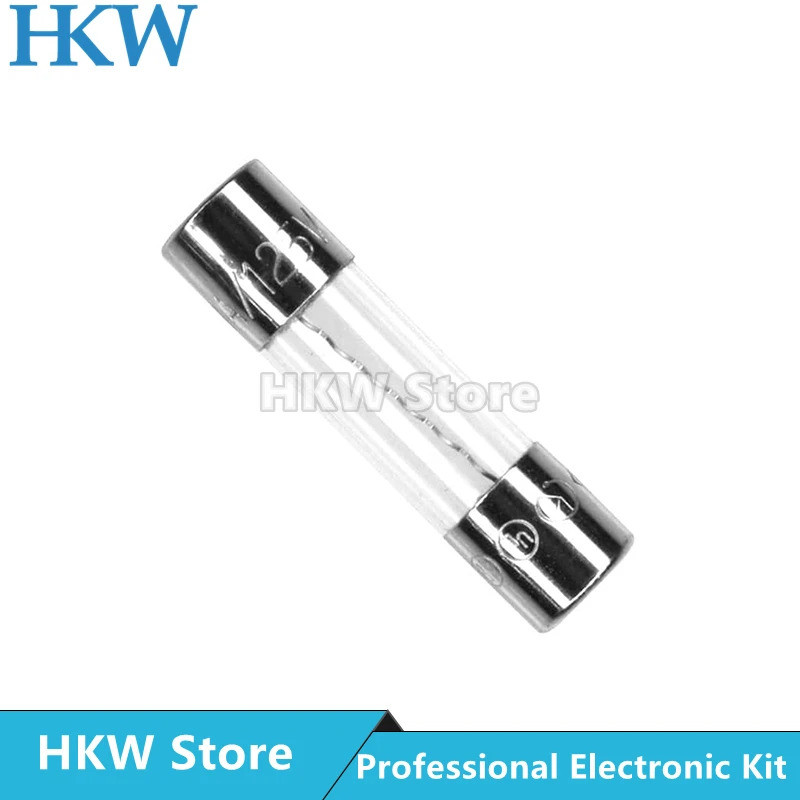 20 ชิ้น/ล็อต 5*20 มม.ช้า Blow Tube ฟิวส์แก้ว 250V 32MA ~ 16A 63MA 100MA 500MA T1A 1.6A 4A 10A 15A 5A