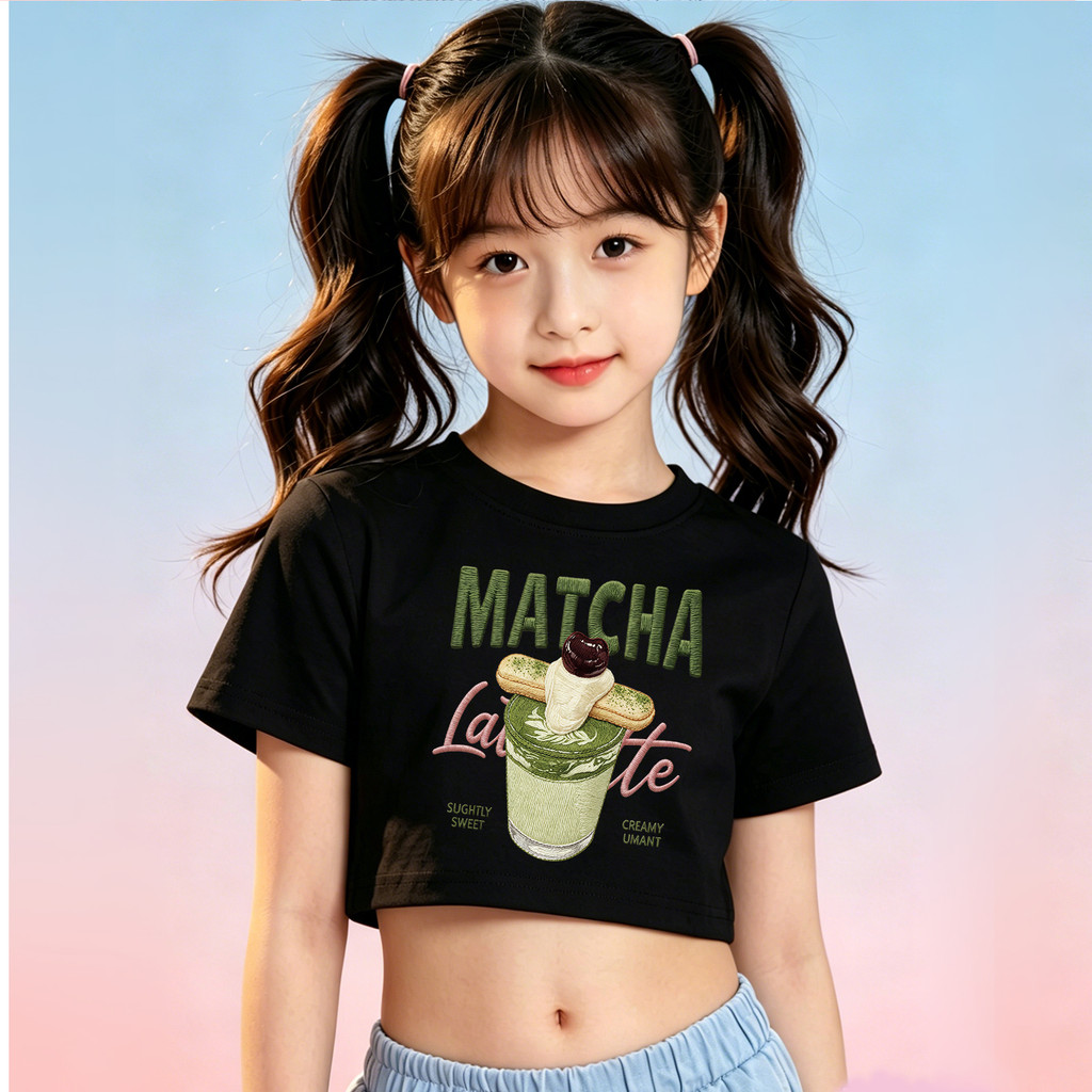 1-12ปีสาวแฟชั่นพืชยอดนิยมสําหรับเด็กผ้าฝ้ายคุณภาพสูงน่ารักพิมพ์ออกแบบรอบคอเสื้อยืดท็อปส์พืชสําหรับเด