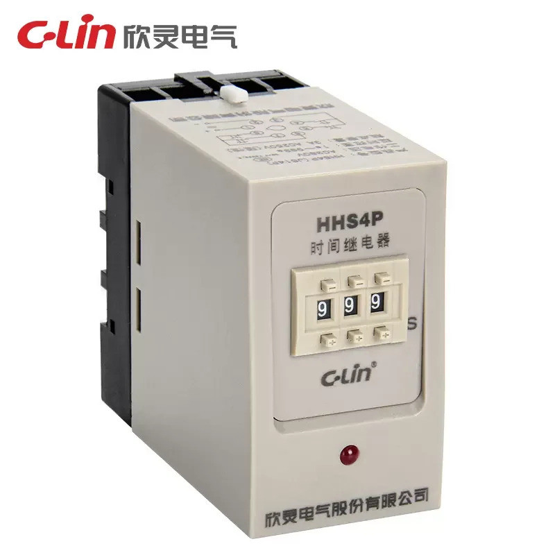 ใหม่ C-Lin Delay Time Relay Time Switches HHS4P (JS14P) 0.99S 9.9S 99M 9.99S 99.9S 999S 999M AC380V 