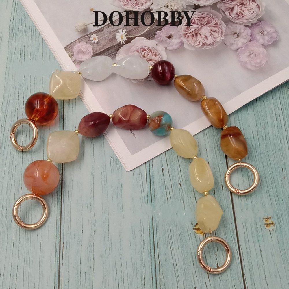 DOHOBBY เข็มขัดกระเป๋าเรซิ่น DIY เปลี่ยนกระเป๋า Accessorie ลูกปัดสีสันสดใส