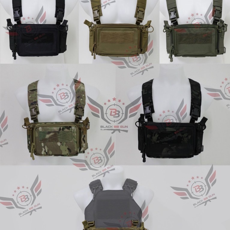 เสื้อเอี๊ยมตกปลา D3CRM (สายโยงบ่า) (D3CRM Chest Rig) (Micro Chest Rig)