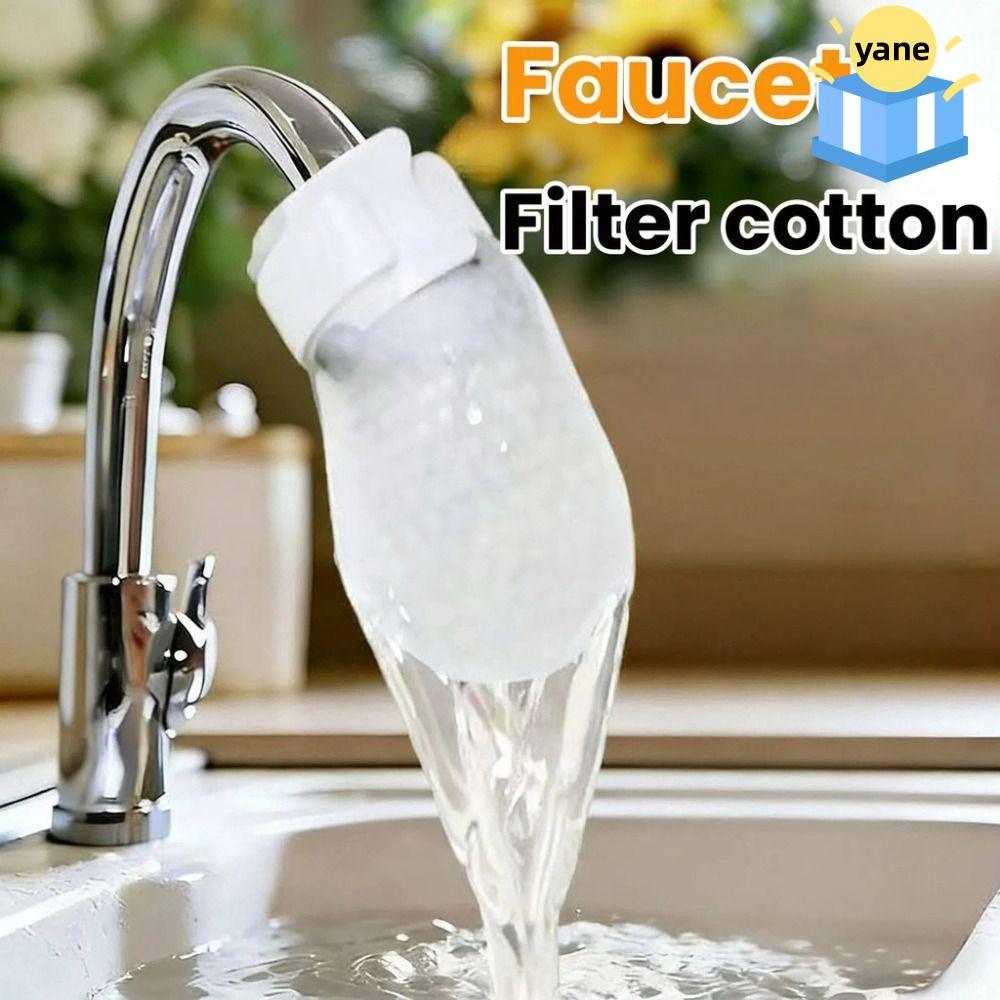 YANE 10/50 ชิ้นก๊อกน้ํากรองผ้าฝ้าย, Anti-splash พร้อม T-strap Faucet Filter,หนา Universal Tap Water Filter Bag