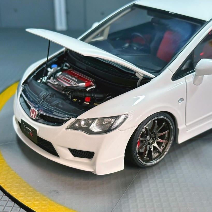จะ 1 18 fd2 Honda Civic Modified Case Alloy Fully Open, fd2 type R Modified RAYS CE28, ENKEI NT03RR 