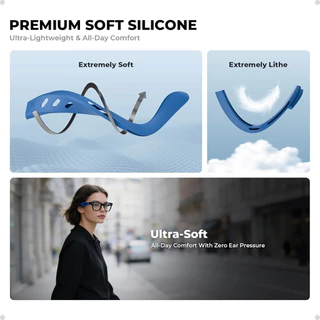 Guugei ซิลิโคนแว่นตาหู Grip Anti-slip หูสําหรับ RayBan Meta Blayzer/Scriber/Wayfarer/Skyler/Headliner