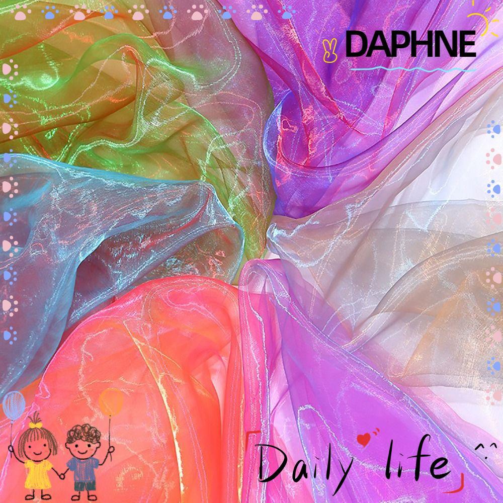 DAPHNE ผ้าไล่ระดับสีสองสี,สีสันสดใส 100X150 ซม.ผ้าโปร่งเชียร์,งานฝีมือเย็บผ้าผ้าออร์แกนซ่าน้ําหนักเบาบางตกแต่งขอบ