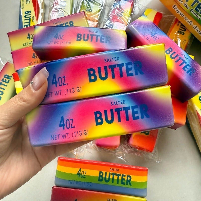 Butter Stick Squishy Stress Ball Fidget ของเล่น Crunchy Squeeze ของเล่นรอบบล็อกที่เต็มไปด้วย ASMR Anti Stress Release Hand Relax ของขวัญของเล่น