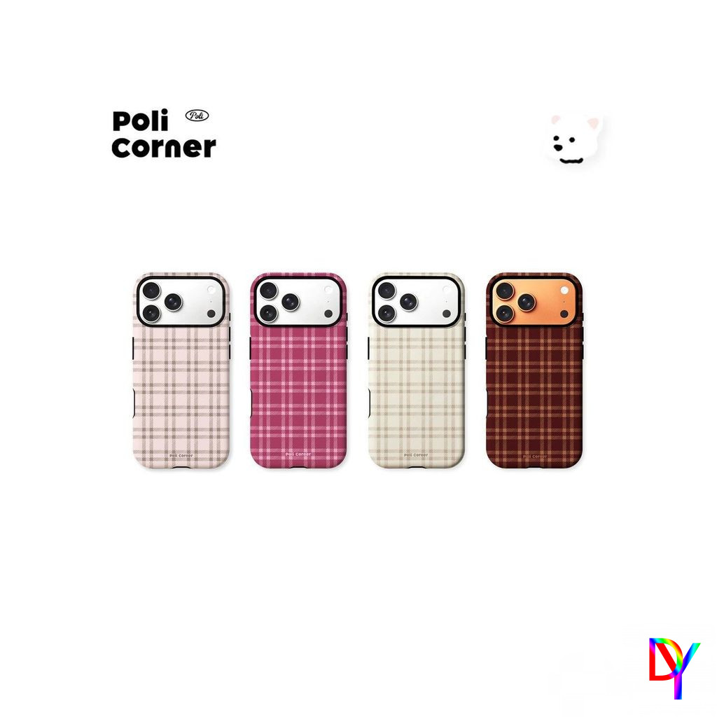ใหม่ฟิล์มลายตารางหมากรุก 2-in-1 2 ชั้นสําหรับ iPhone 17 16 15 14 13 12 11 Pro Max Air Plus XS XR 7 8Plus Anti-fall กรณี