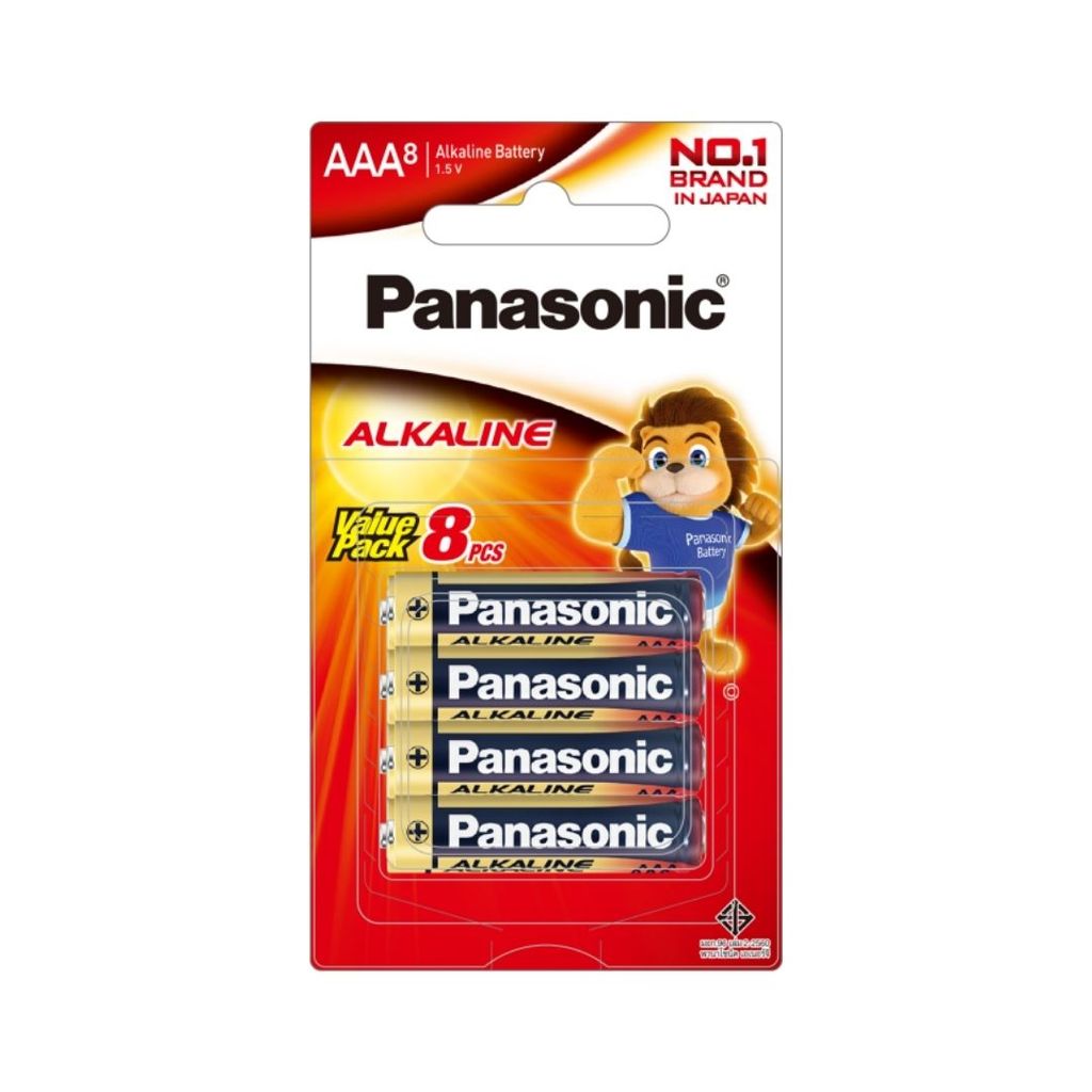 พานาโซนิค ถ่านอัลคาไลน์AAA Panasonic Alkaline Battery AAA 8Pcs.