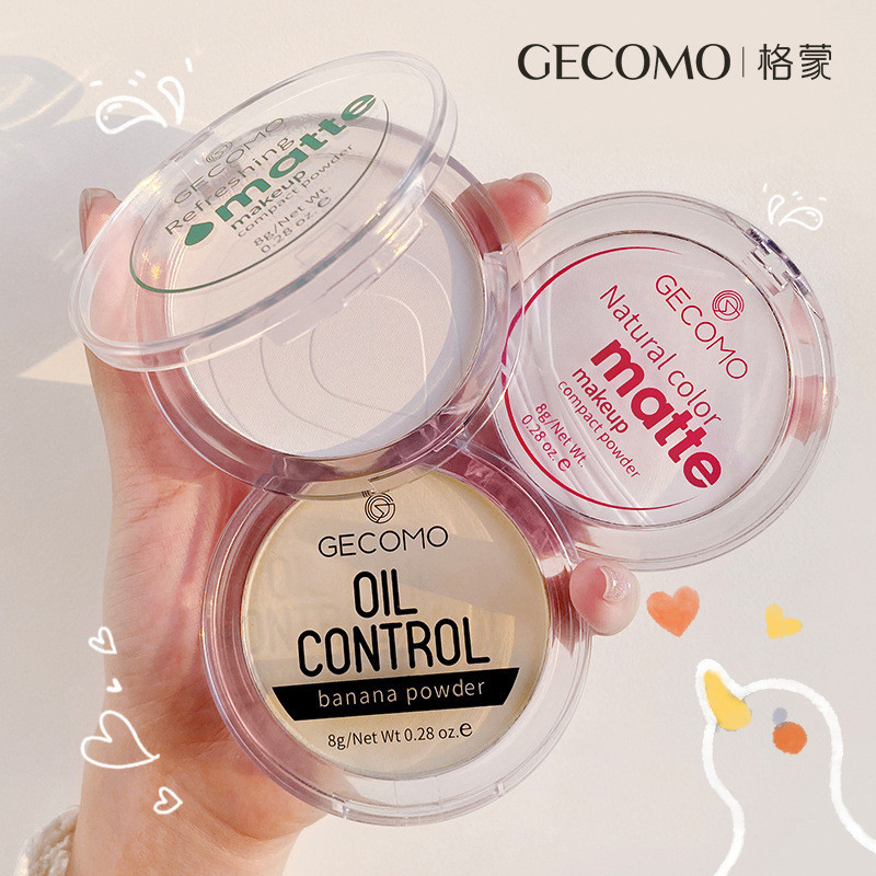 คอนซีลเลอร์ Banana Pressed Powder Long-Lasting Clear Makeup Powder กันน้ํา Brightening Puff Setting 