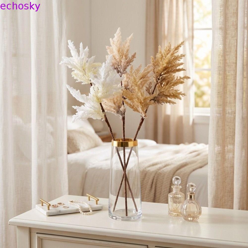 ECHOSKY กกแห้งประดิษฐ์,สไตล์บ้านในชนบทจําลองสาขาต้นไม้ประดิษฐ์กกสุนัข Sage, Nordic ที่สมจริงทําด้วยม