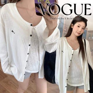 Vogue🌟พร้อมส่ง🌟 เสื้อคาร์ดิแกนแขนยาว ติดกระดุม ผ้ายืดบางเบา ใส่สบายไม่ระคายเคือง (FY2157)