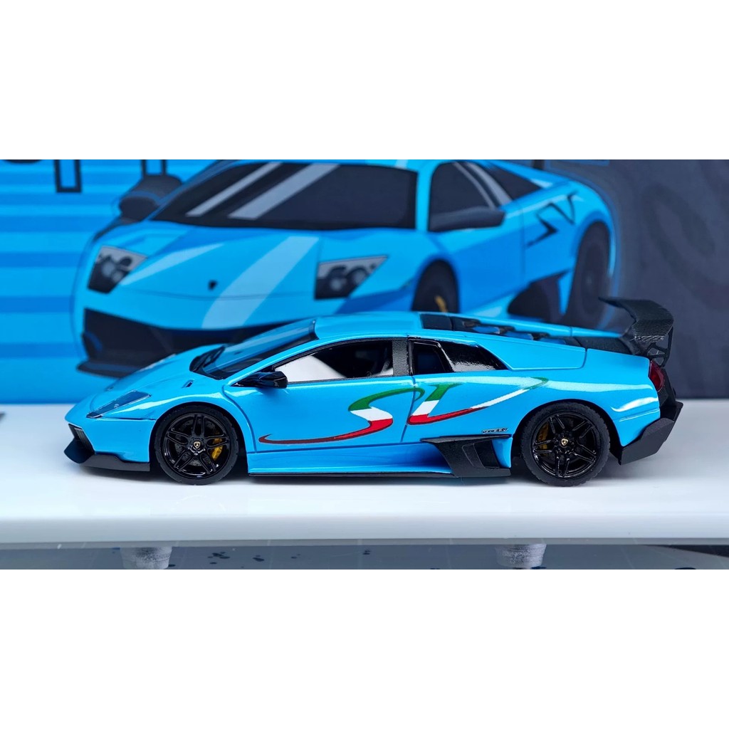 [คลังสินค้าพร้อม 1 ชิ้น] Car Gallery Lamborghini Bat LP670 SV Gui A Customing Gui Throne Blue Big La