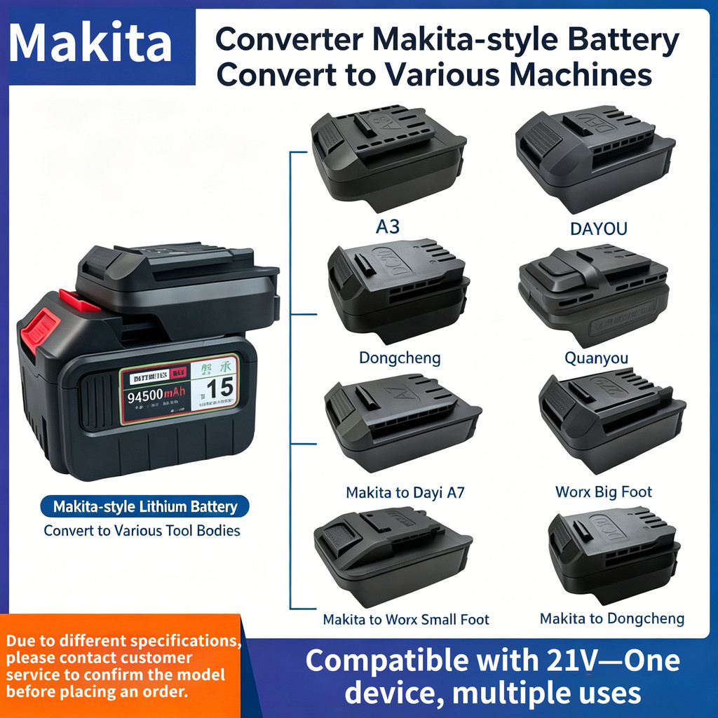 ตัวแปลงอะแดปเตอร์แบตเตอรี่ลิเธียม 21V สําหรับ Makita/Dayi/Dongcheng/Quanyou/Worx เครื่องมือไฟฟ้าอินเทอร์เฟซแบตเตอรี่