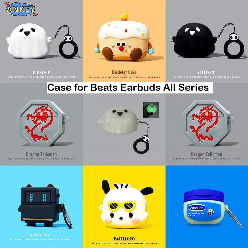 Compatible with Beats Studio Buds+ Protective Silicone 3D Cute Cartoon Covers for Beats Solo Buds Bl