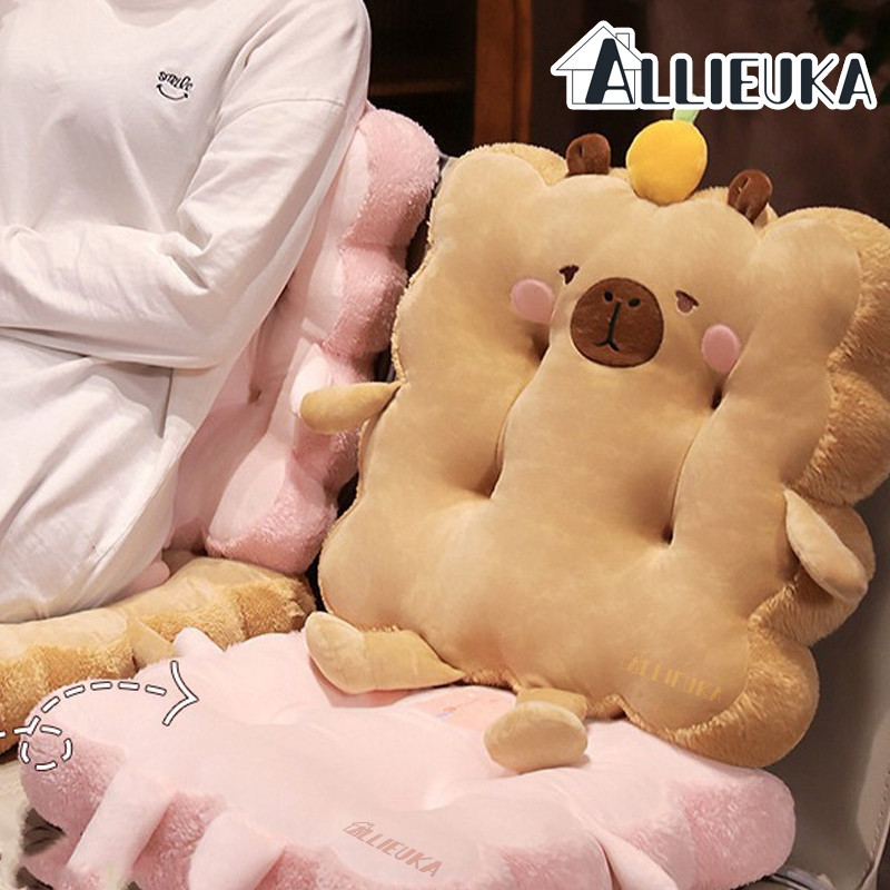 Allieuka เบาะรองนั่ง Capybara เบาะและพนักพิง เบาะรองนั่งเก้าอี้ นุ่มมาก