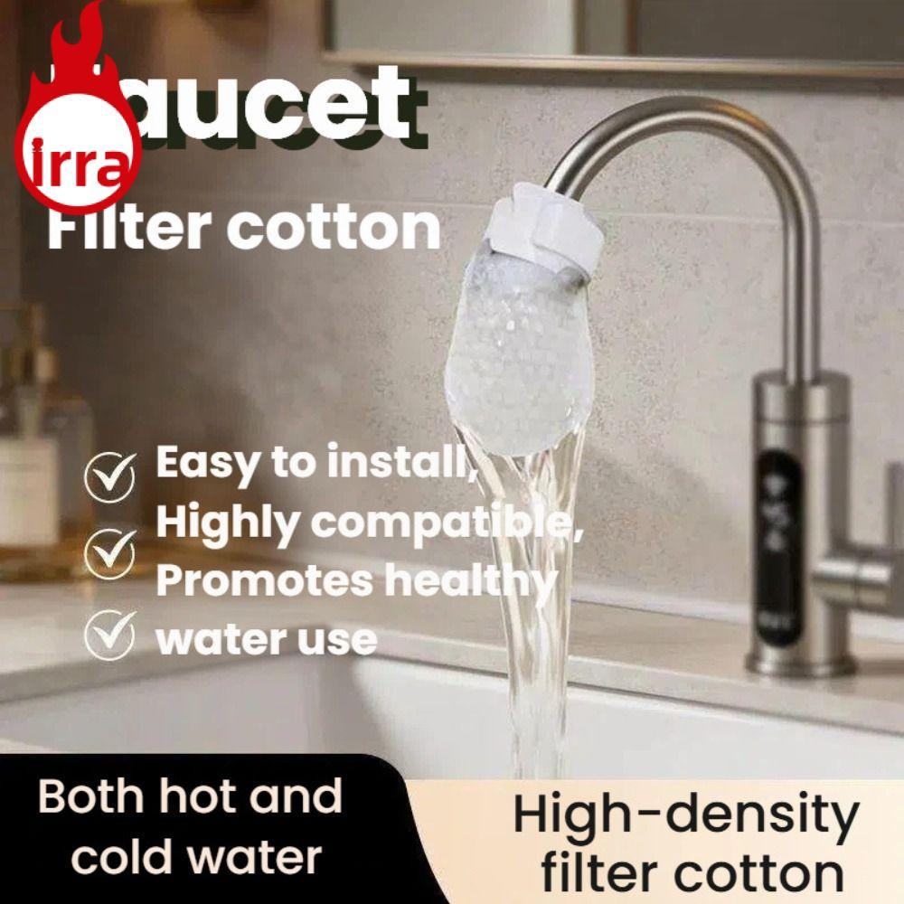 IRRA 10/50 ชิ้นก๊อกน้ํากรอง, Universal พร้อม T-strap Faucet Filter Cotton, Anti-splash หนา Tap Water Filter กระเป๋า