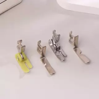 EDTH 4 ชิ้นเก่าจักรเย็บผ้าซิป Presser Foot Set (ตีนผีเหล็ก, ตีนผีพลาสติก, รูซ้ายและรูขวาด้านเดียว)