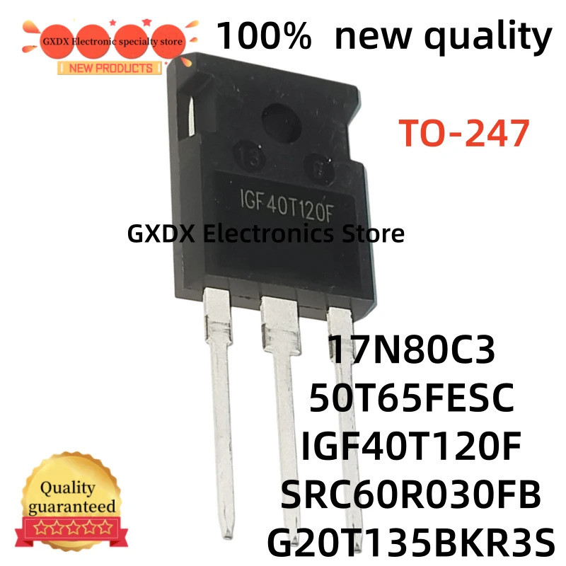5PCS 17N80C3 SPW17N80C3 50T65FESC G20T135BKR3S IGF40T120F SRC60R030FB TO-247 Field Effect ทรานซิสเตอ