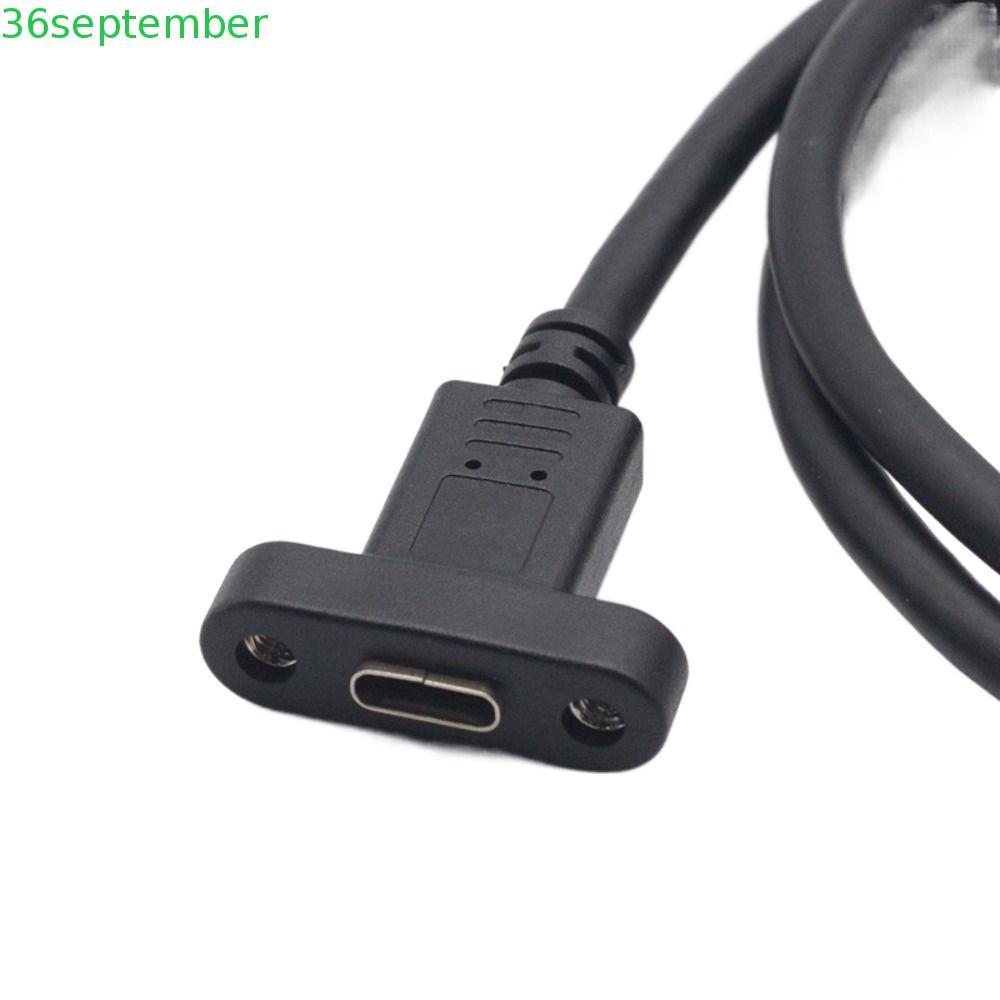 SEPTEMBER Type C Extension Cable Panel Fixation Black With Screw Hole Type C USB3.1 Panel Mount USB-